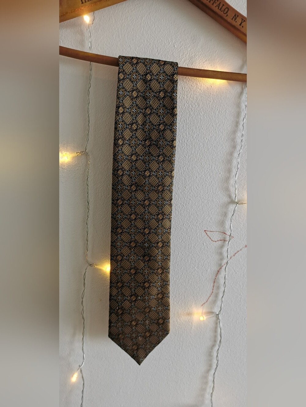 CANALI 100% Silk Italy Classic Men's Patterned Brown Tie